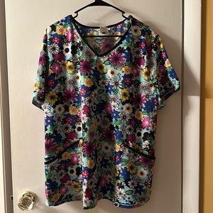 Scrubstar Floral Scrub Top
